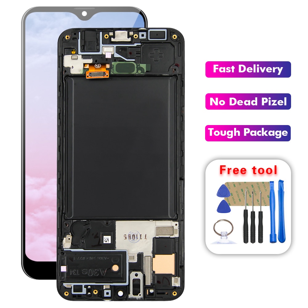 Getest Voor Samsung Galaxy A30S SM-A307FN/Ds A307F/Ds A307F A307 Lcd Touch Screen Digitizer Glas Montage met Frame
