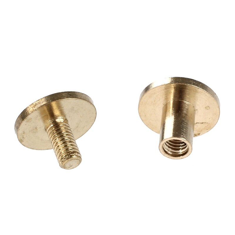 10x boog massief messing knoop stud schroef spijker schroef achterkant leren klinknagel riem 10mm