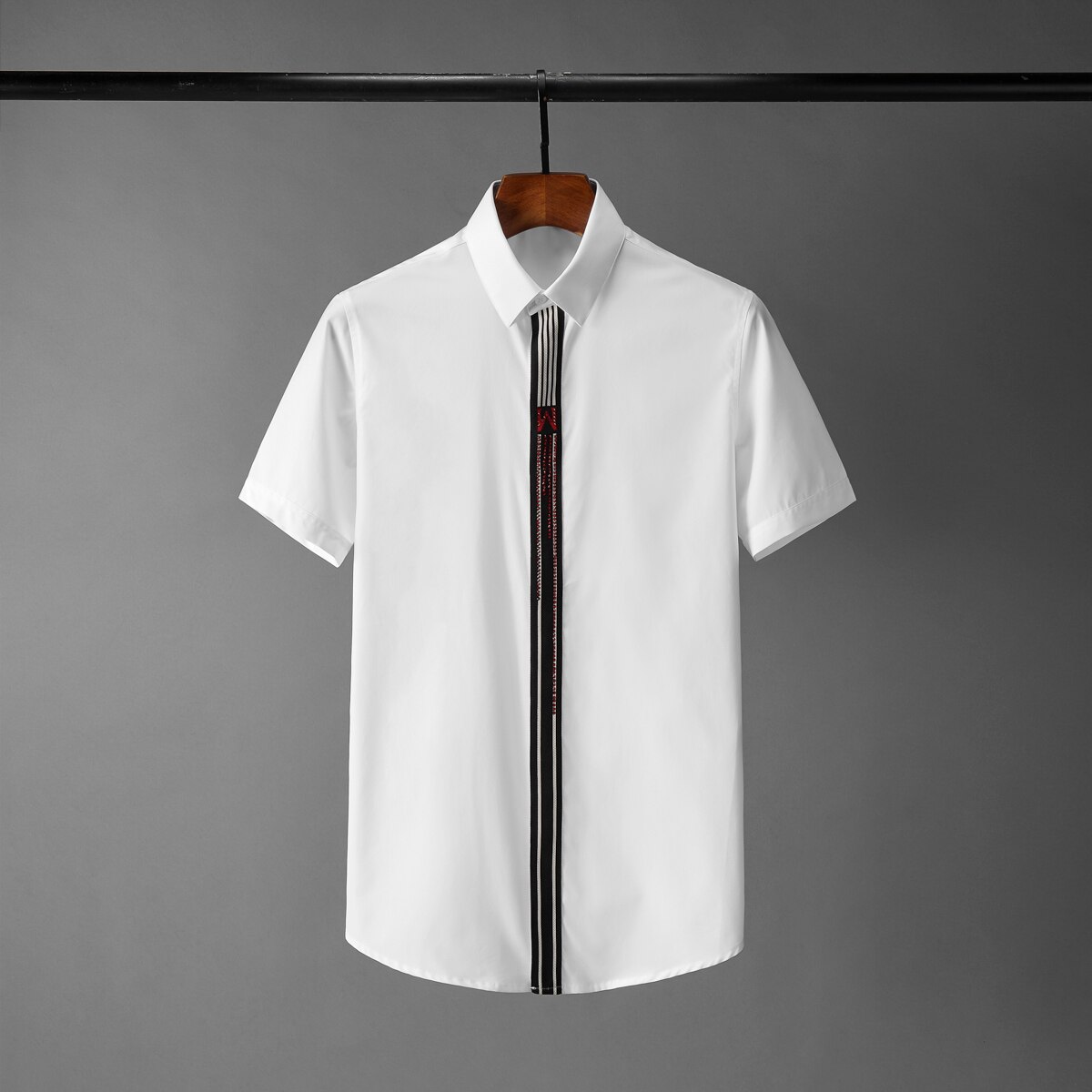 Minglu summer diamond herreskjorter luksuriøse kortermede uformelle herreskjorter pluss størrelse 4xl slim fit herreskjorter