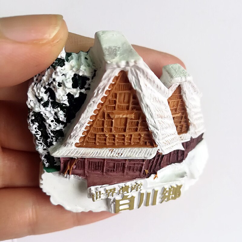 Japan shirakawago naturskønne harpiks køleskab magnetisk mærkat turisme souvenir køleskab magnet diy boligindretning