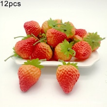 12X Kunstmatige Vruchten 55Mm 'Strawberries' Woondecoratie Nep Fruit Realistische Vroege Onderwijs Model Props