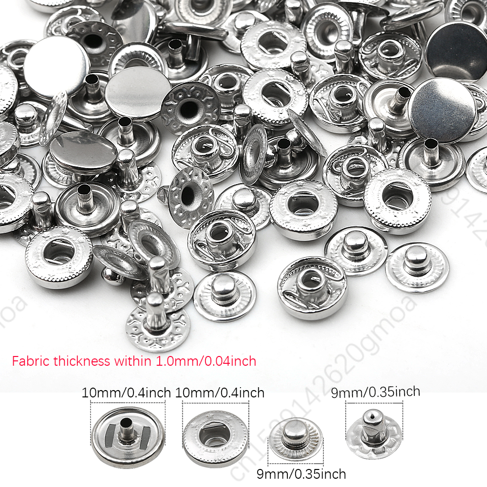 20sets/pack 10-15mm Metal Snap Buttons Sewing Accessories Botones Snaps Button For Clothing bags Leather Pressure Snap Fasteners