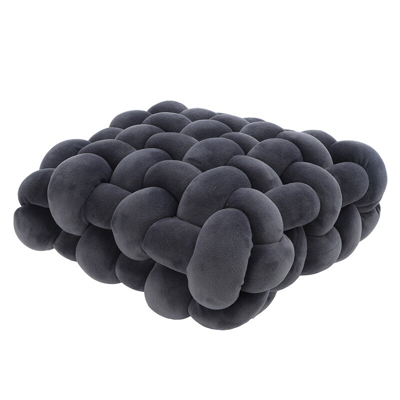 Styl skandynawski Solid Color Square dzianiny Sofa dekoracyjna poduszki miękkie oddychające pluszowe Tatami materac Butt klocki Home Decor: black / 40x45x12cm