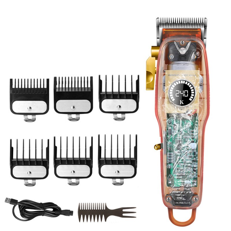 Kemei Hair Clipper for men Electric Hair Trimmer Cordless Hair Cutter Machine LCD Display Rechargeable haircut: 2709