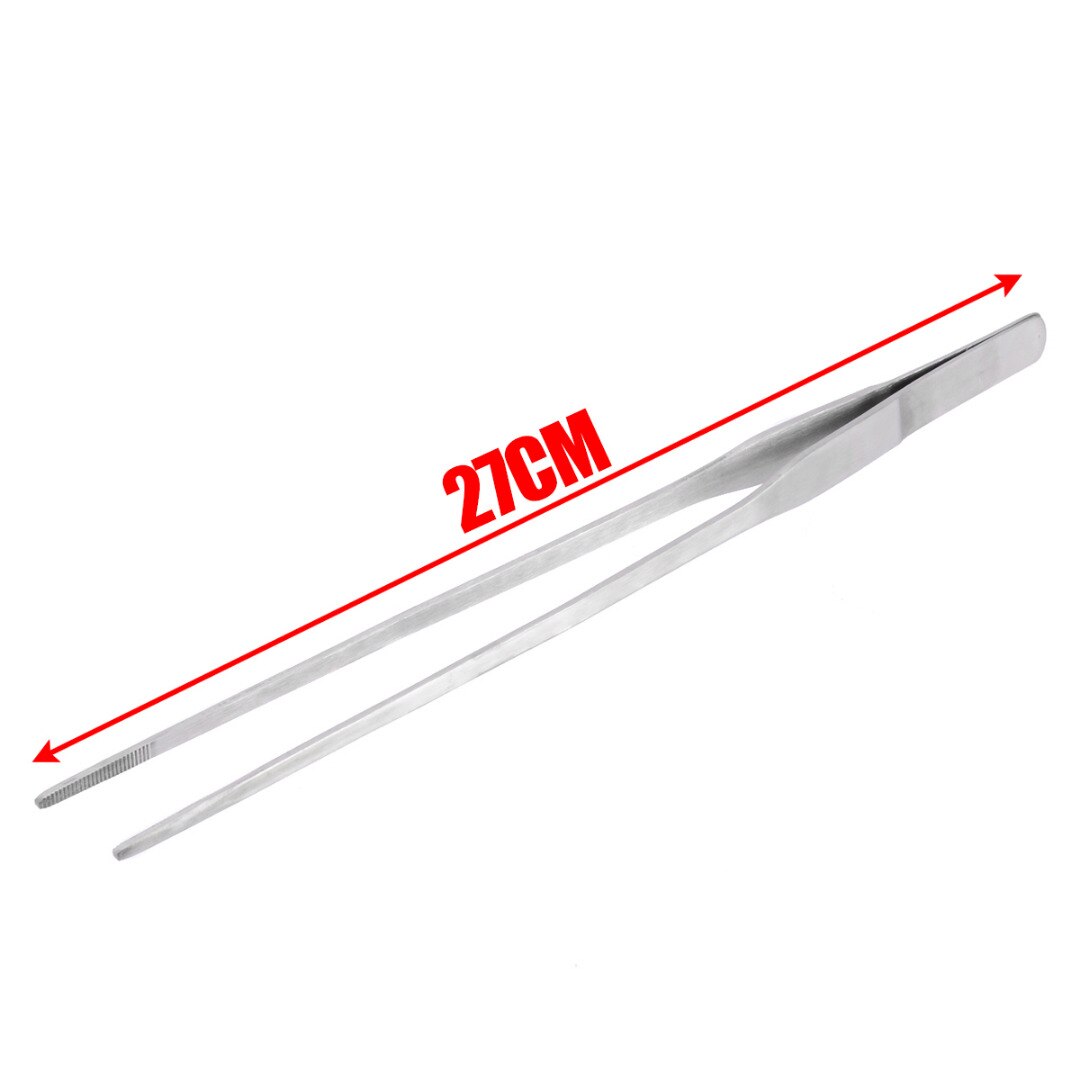 1Pcs 27Cm Lengte Rvs Pincet Aquarium Levende Plant Curve Straight Tweezer Aquarium Garnalen Reef Cleaning Tools