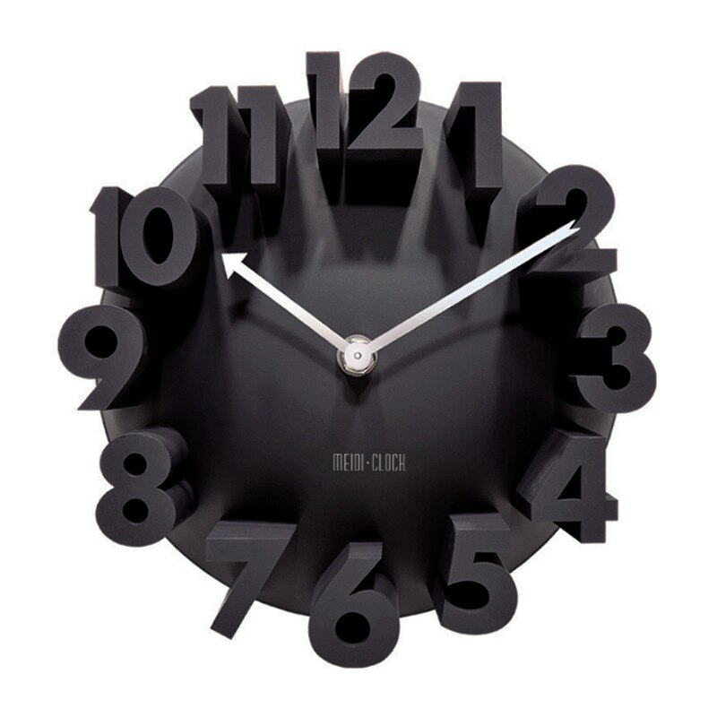 Living Room Art Deco Wall Clock Retro Single-Sided Battery-Powered Retro Garden Art Digital Clock Wall Clock: black