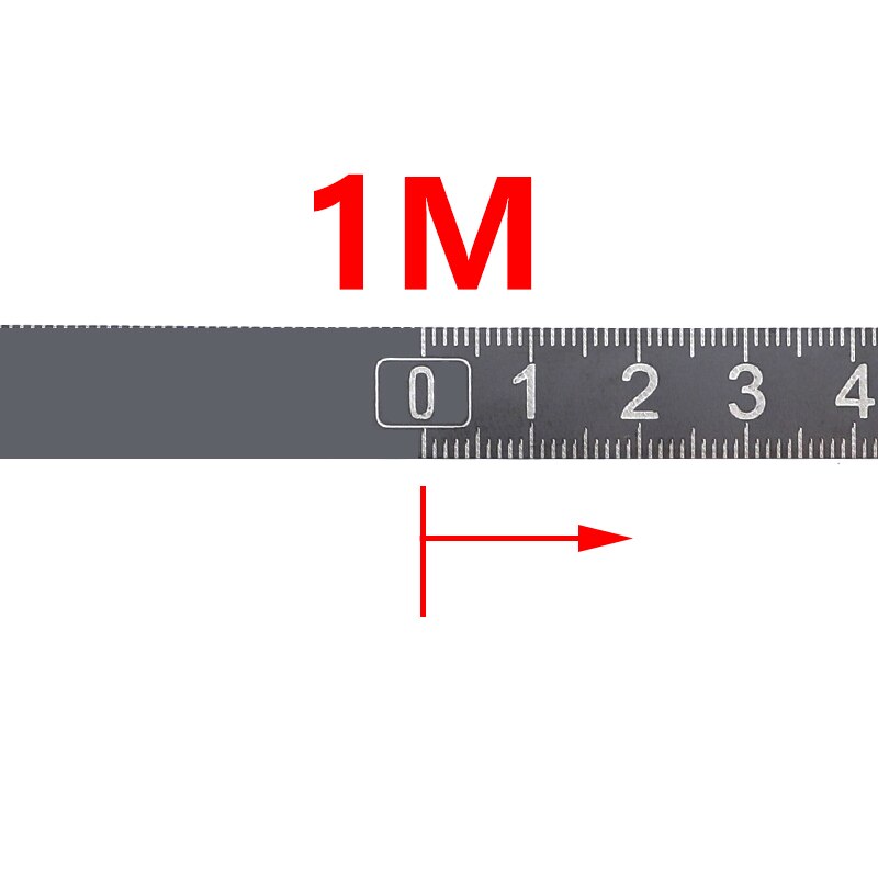 Metric Tape Measure 1-3M Adhesive Measuring Tape Stainless Steel 304 Rust-Proof Scale Ruler for Miter Track: 1M-Left-to-right