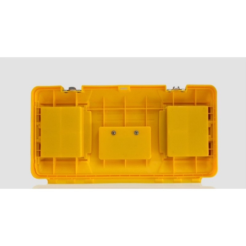 Multifunktionel dobbeltlags værktøjskasse rustfrit stål husholdningsværktøjskasse af plast med håndtag, bakke, rum