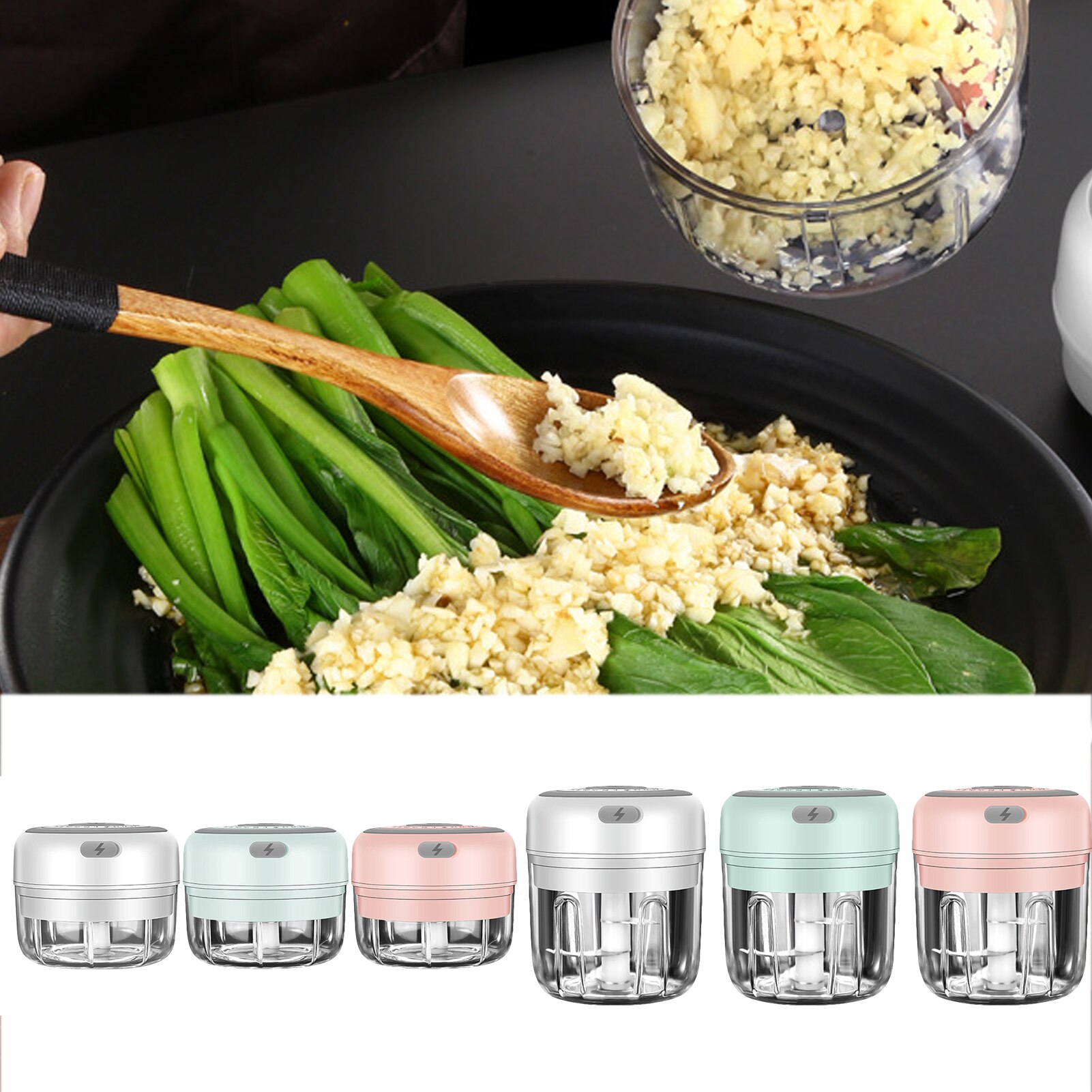 Electric Mini Garlic Chopper High Speedy Vegetable Fruit Twist Shredder Electric Meat Grinder Chopper Baby Food Maker