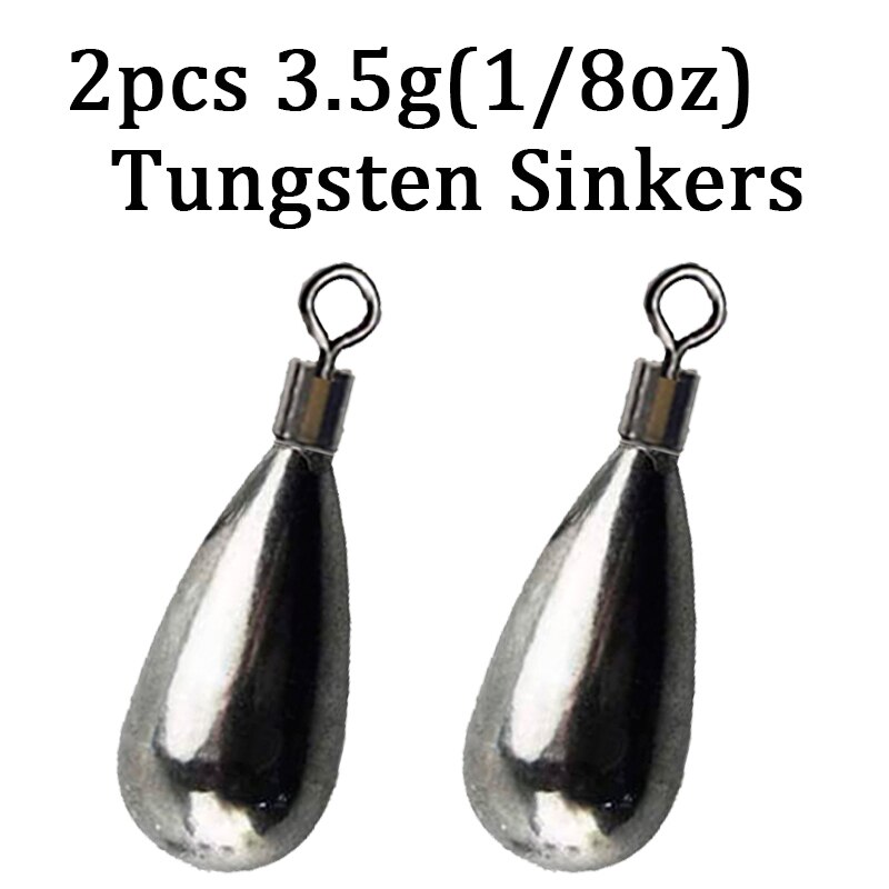 Plomos de pesca de tungsteno, 2 unids/lote, peso de tiro directo, accesorios de aparejos de pesca de carpa, 1,8g, 3,5g, 5,3g, 7g, 10,5g, 14g, 21g: 3.5g Tungsten Sinker