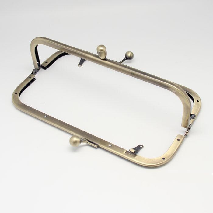 Pas de trou vis sac à main cadre fermoir 21x6.5CM carré antique en laiton bricolage baiser serrure sac porte-monnaie matériel accessoires