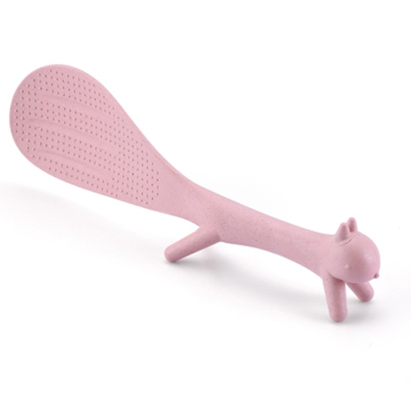 Haushalt Küche Werkzeuge Schöne Eichhörnchen Form Stehend Löffel Nicht-stick Reis Löffel Reis Löffel JS22: pink