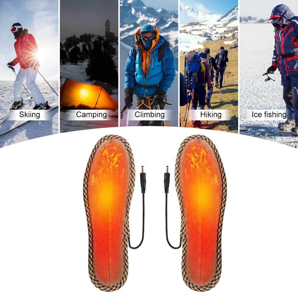 USB Electric Heated Insoles Heating Shoes Pad InsertElectric Heated Feet Warmers for Men Women Camping Skiing Winter Sports