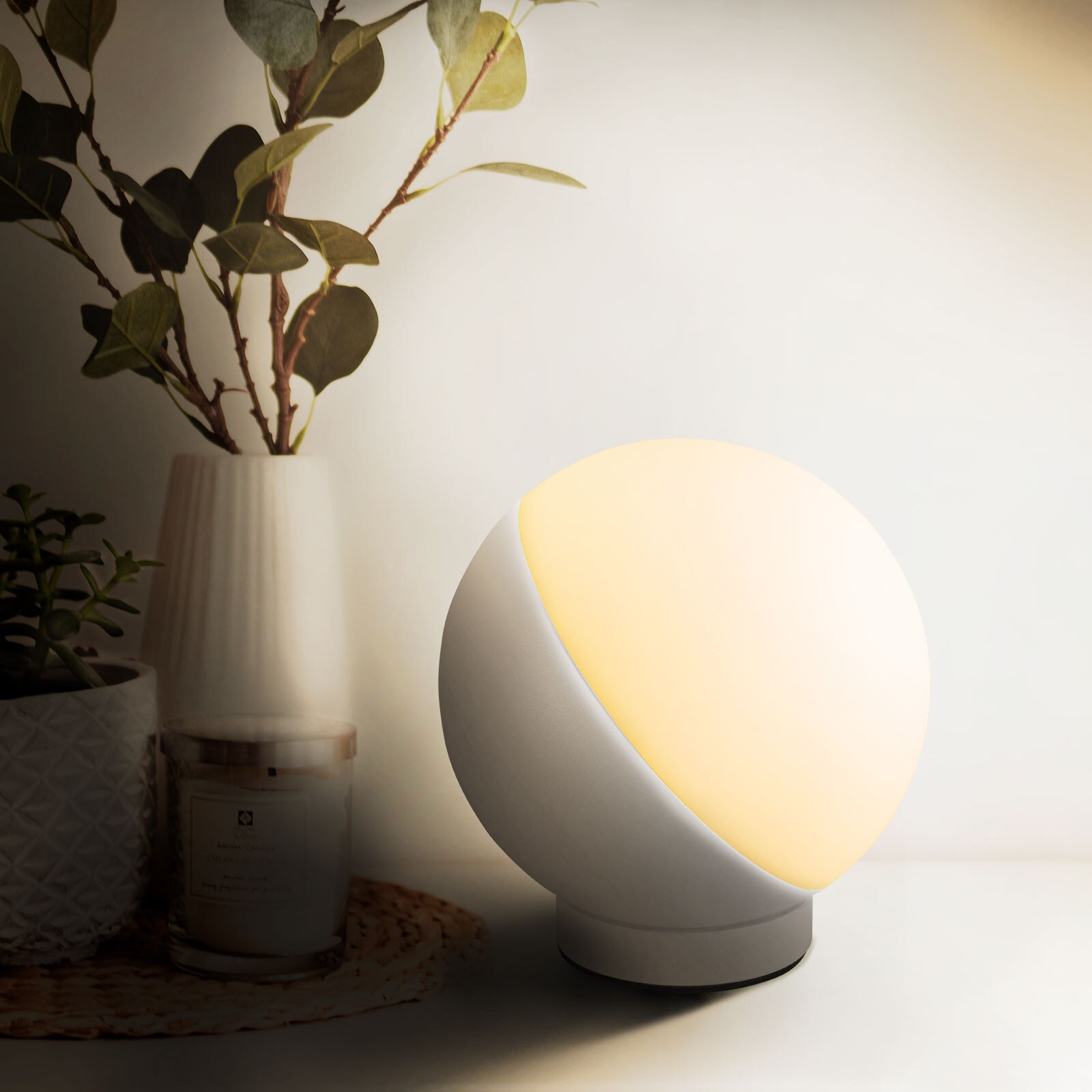 WIFI Desktop Lamp Aluminum Alloy Ball Shape Adjustable Music Active Anti-Slipping Practical Bedside Durable Led Eye-Friendly