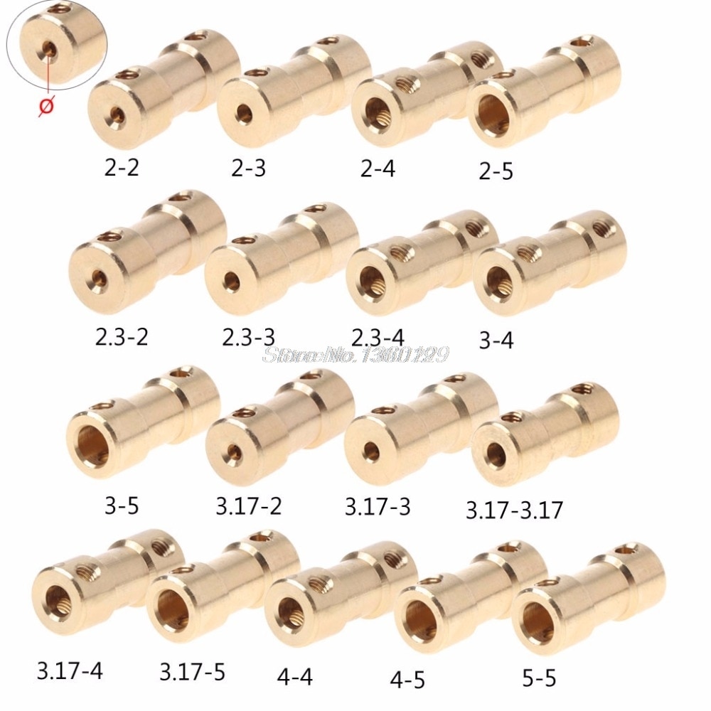 2-5mm Motor Copper Shaft Coupling Coupler Connector Sleeve Adapter US