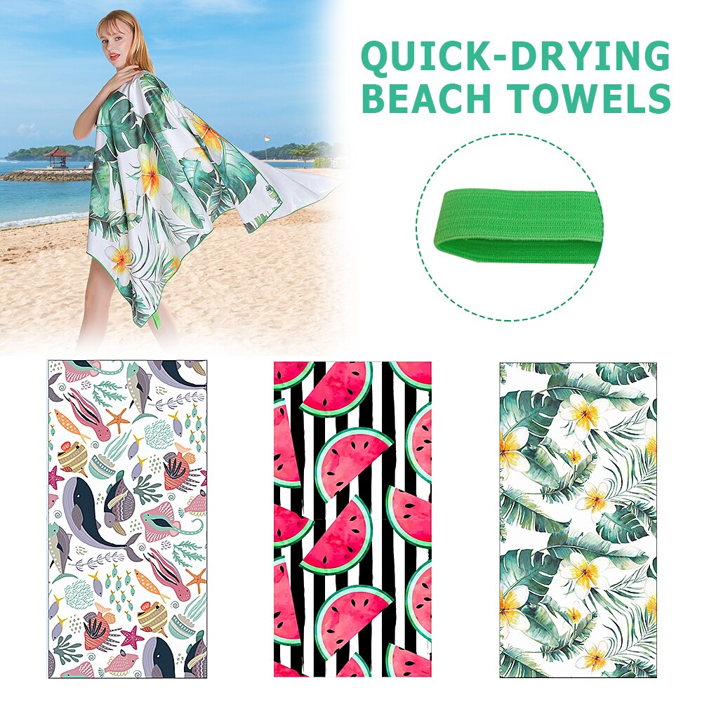 Sneldrogende Strand Handdoeken Zomer Handdoek Absorberende Sneldrogende Strandlaken Badhanddoek Grote Bloem Figuur Creatieve Wassen handdoek