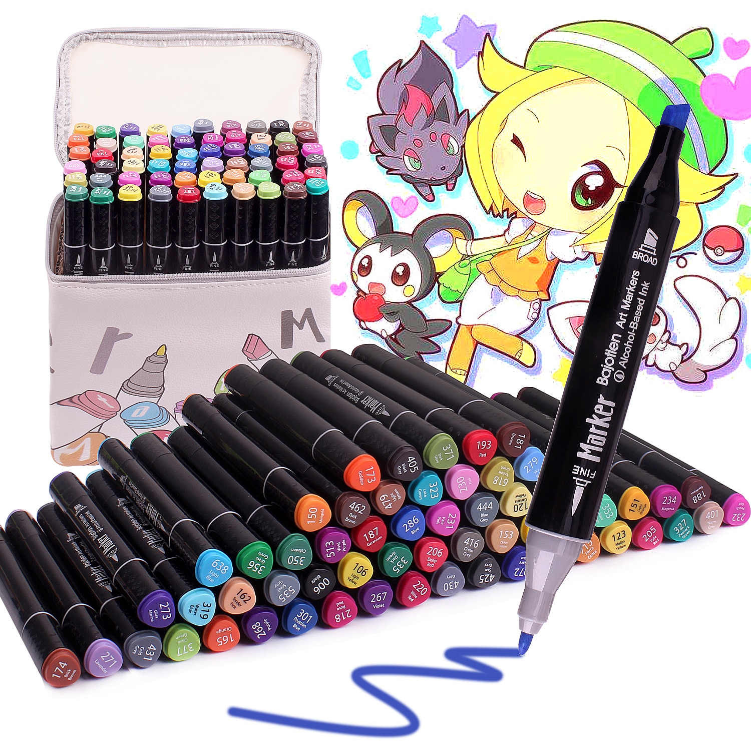 Markers Set 40/60/80 Kleuren Manga Tekening Markers Pen Alcohol Gebaseerd Schets Viltstiften School Pennen