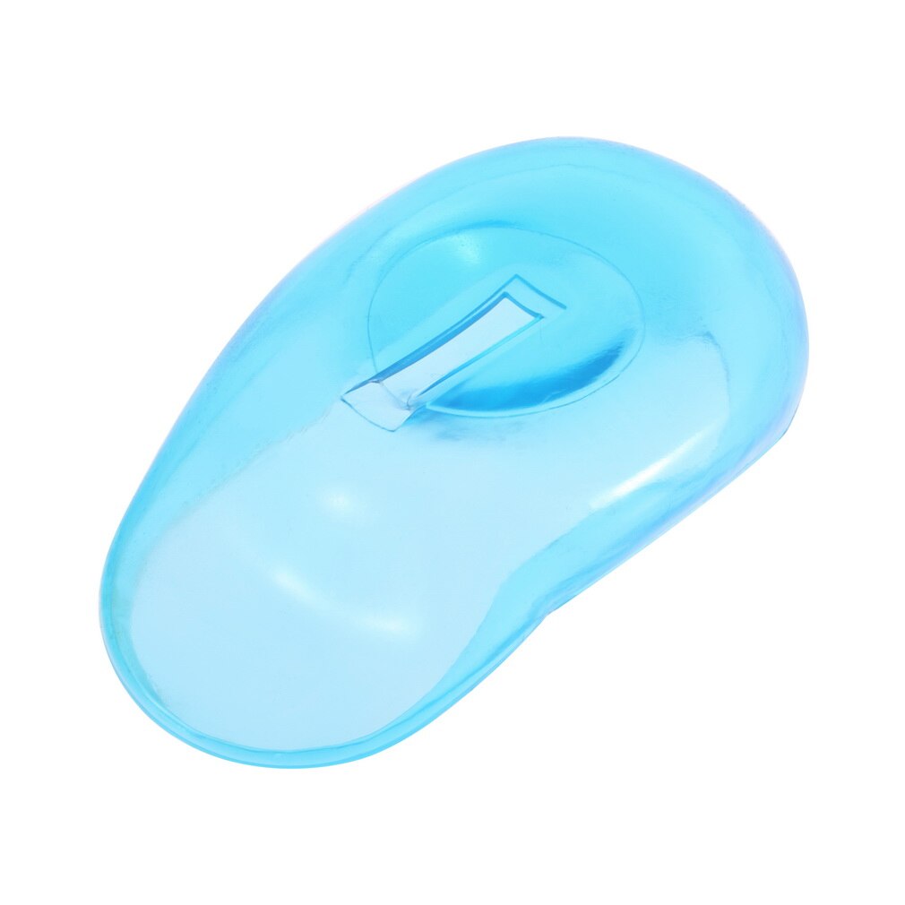 2 stuks universele, doorzichtige siliconen oorkapjes voor haarverf, beschermen de salonkleur blauw en beschermen de oren tegen de kleurstof.