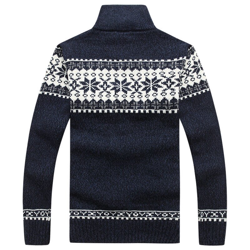Herre uld cardigan efterår vinter varm tyk patchwork mandarin krave langærmede trøjer strikket bomuld afslappet herrejakke