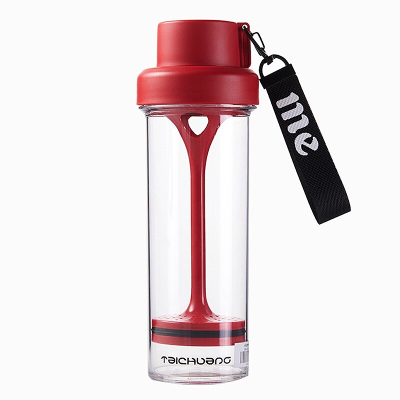 Nouveauté 4 couleur Streamer verre plastique 400ML longue crépine jus de citron TRITAN bouteille d'eau eau thé séparation tasse: 400ML 1