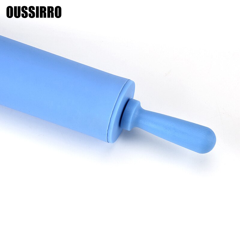 Rodillo antiadherente para fondant para niños, rodillo de masa para pasteles, manualidades, herramienta de cocina para hornear, Color aleatorio