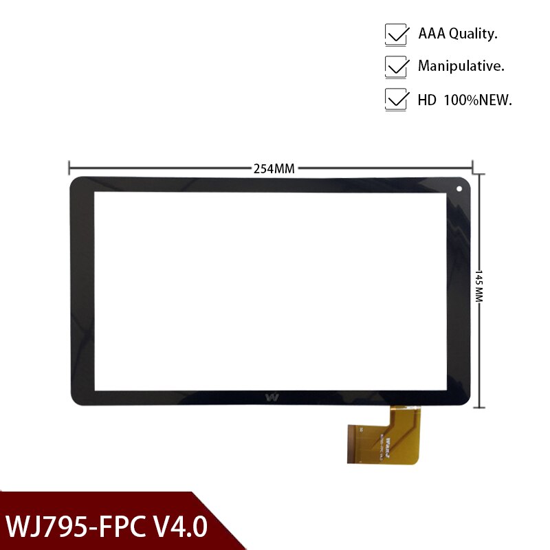 100% Original 10,1 "Tablet pantalla táctil capacitiva para WJ795-FPC V4.0 Digitalizador de Panel táctil Sensor