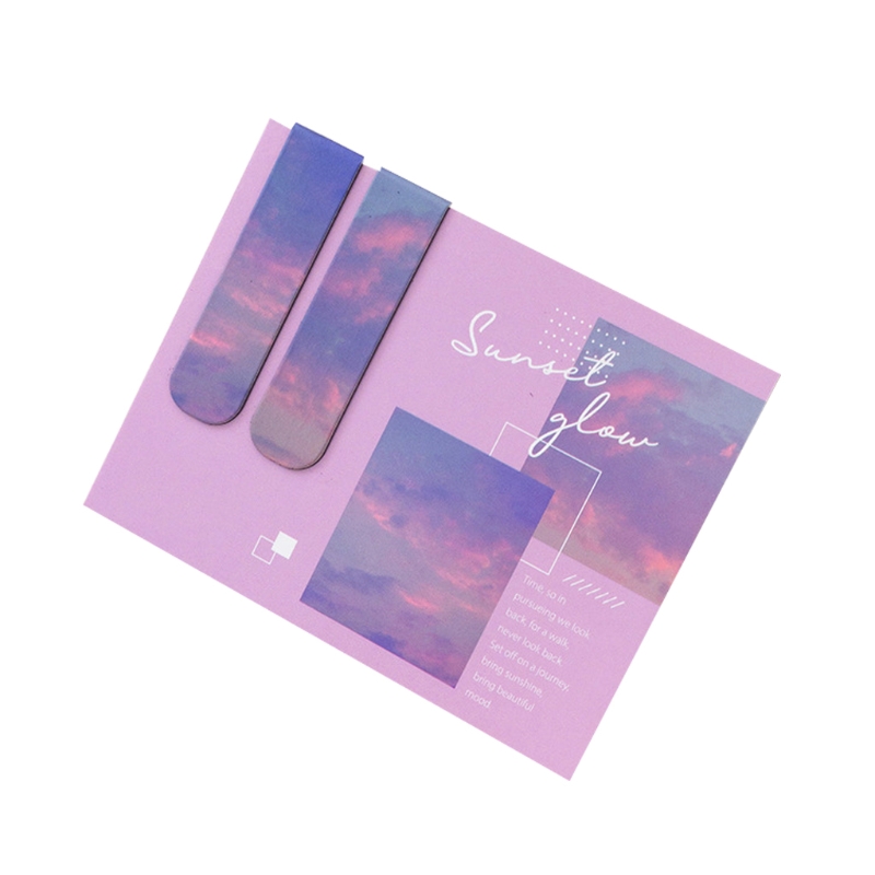 1 Pair Magnetic Bookmarks Classic Landscape Painting Style Magnetic Page Clips Student Children Teacher Supplies