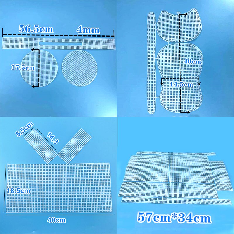 Sac en plastique en tissu à mailles pour bricolage, sacs tissés, plaque de grille pratique, tapis, crochet, fournitures artisanales, point de croix, loquet, plaque de grille