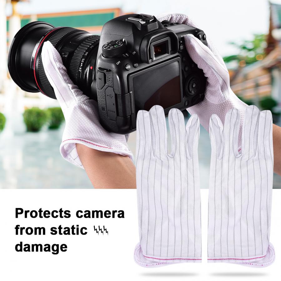 1 Piar Antistatische Handschoenen Wit Lens Professionele Schoonmaak Handschoen Tool dslr camera voor behouden camera en lens