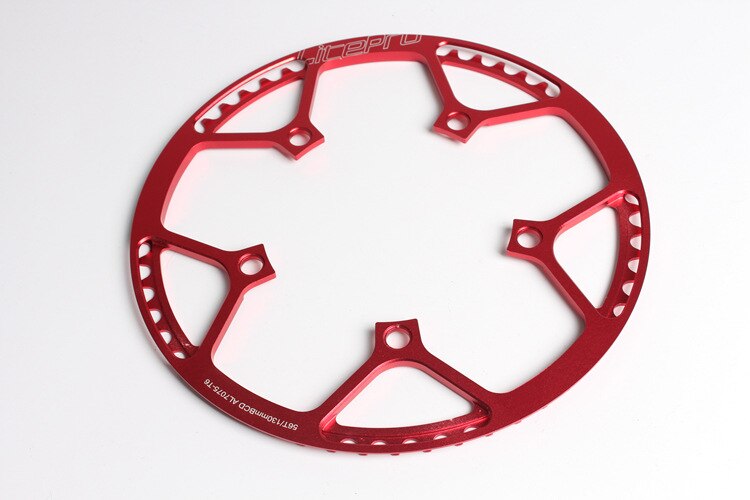 Litepro 130mm bcd kedjekrans i aluminiumlegering 45t-58t hopfällbar cykelskiva med skydd ultralätta cykeldelar: 56t röda