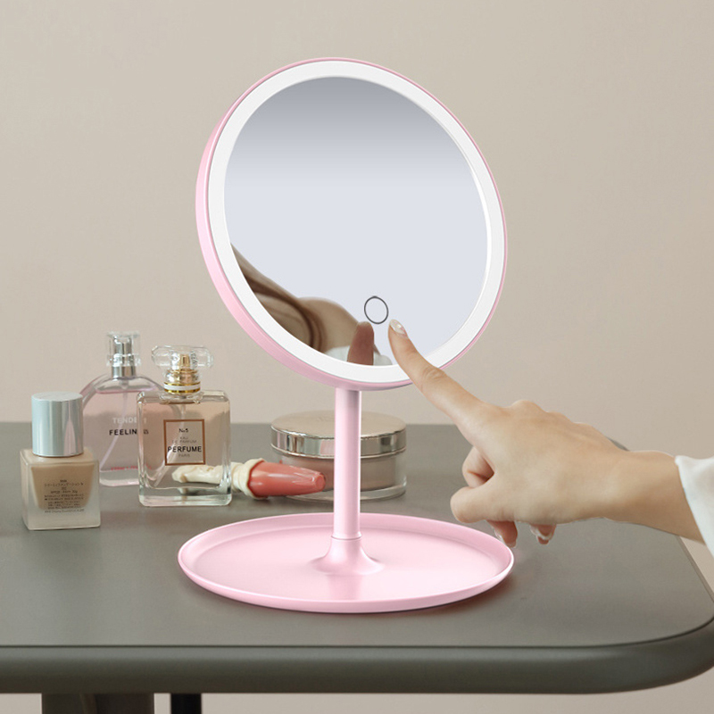 Led Make-Up Spiegel Licht Vanity Lights Tastbaar Dimmen Drie Kleur Licht Usb Oplaadbare Met Licht Spiegels Slaapkamer Spiegel