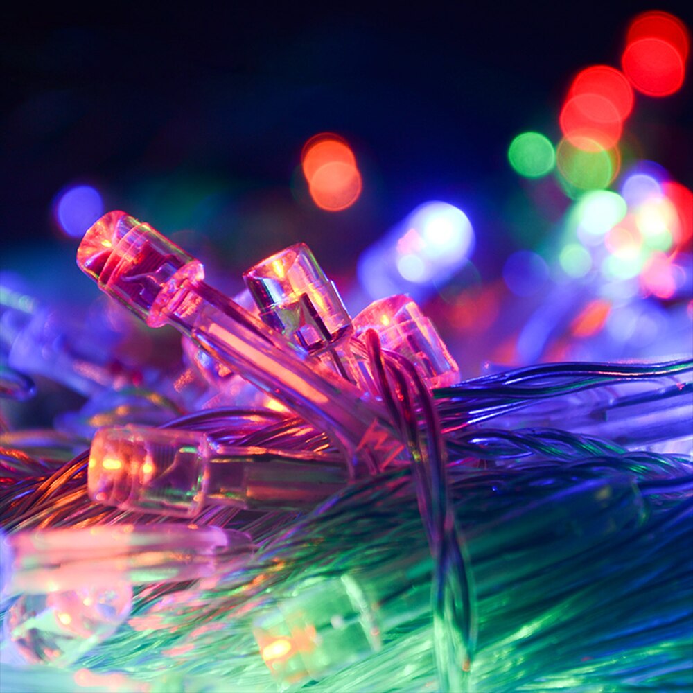 Tsleen fairy light string 10/20m 100 white festival led lysende lys vanntett firefly bryllup stripe rgb/warm 220v