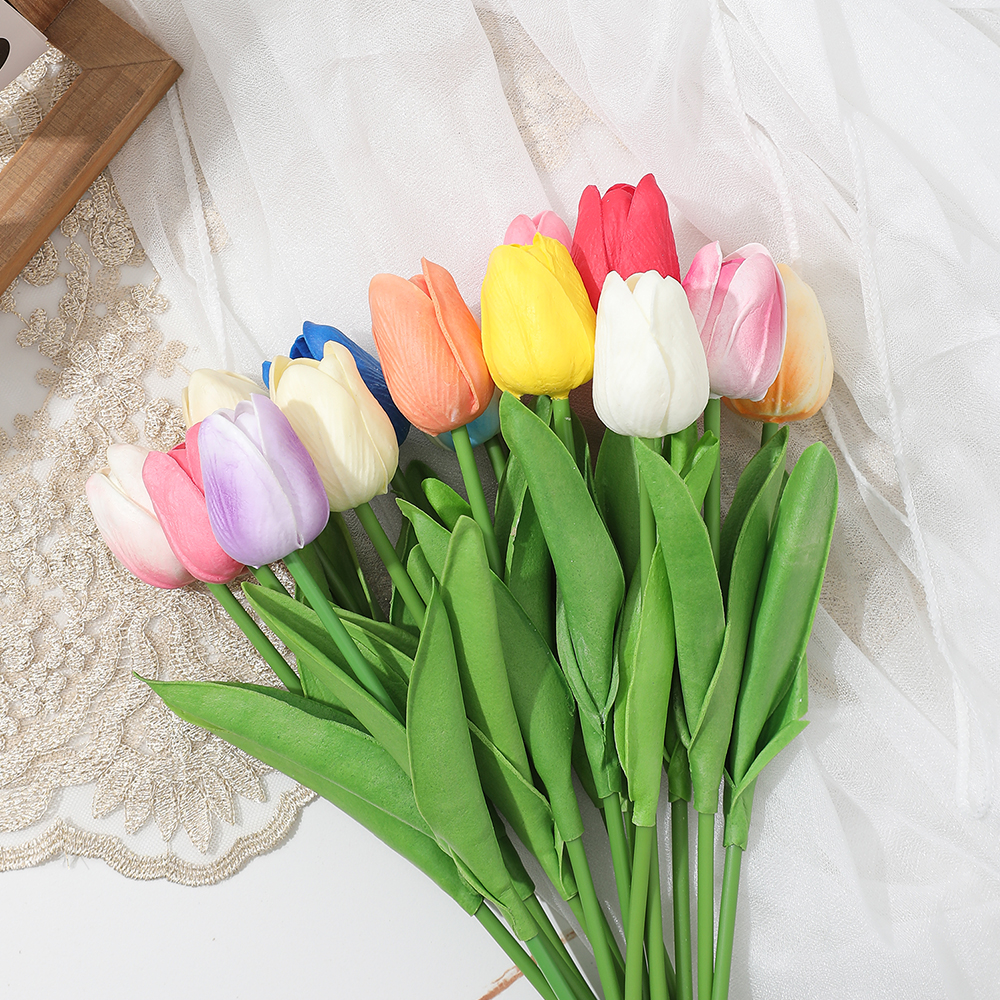 5/10 pçs tulipa flores artificial buquê de tulipa pe espuma flor falsa para cerimônia de casamento decoração casa jardim buquê decoração