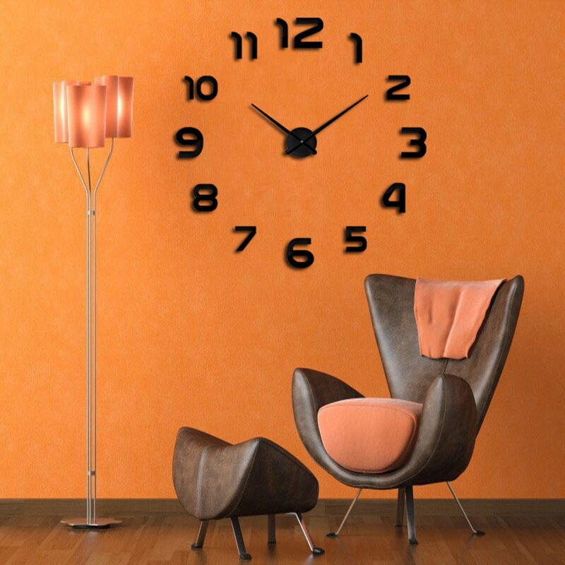muhsein wall clock large decorative digital wall clock home decoration diy clock living room 3D mural stickers