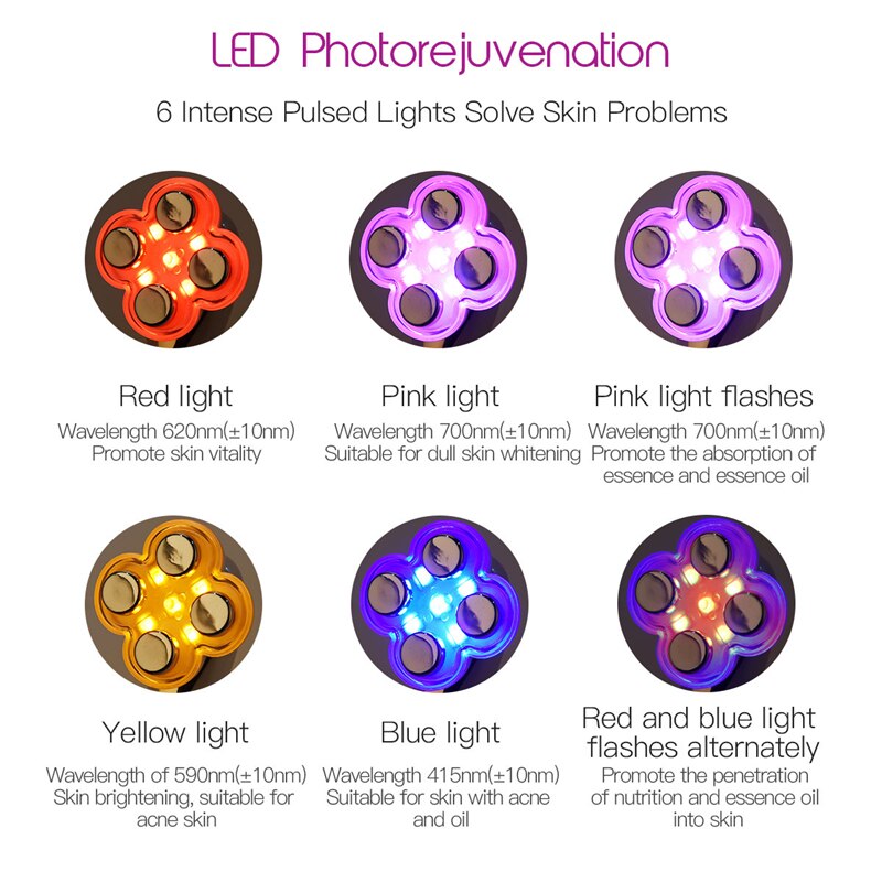 Skin Tightening Face Lift Massage Machine LED Photon Vibration Device Facial Lifting & Firming Machine Deep Cleansing Skin Tools