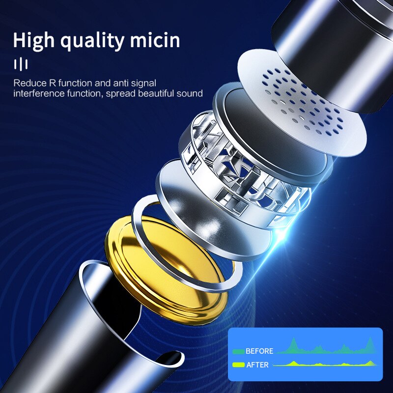 USB/3.5mm Metal Computer Microphone 360° Omnidirectional Wired Microphone Noise Reduction Gaming Mic For PC Desktop Laptop