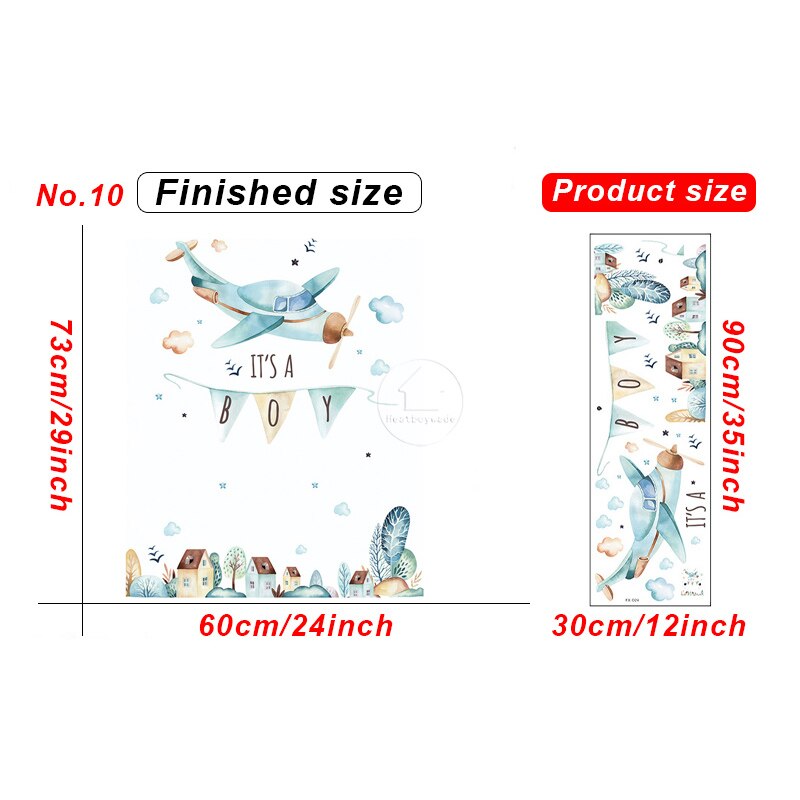 10 styles Cartoon Airplane Wall Stickers for Children Bedroom Kids room Wall Decor Nursery Wall Decoration PVC Sticker: No.10