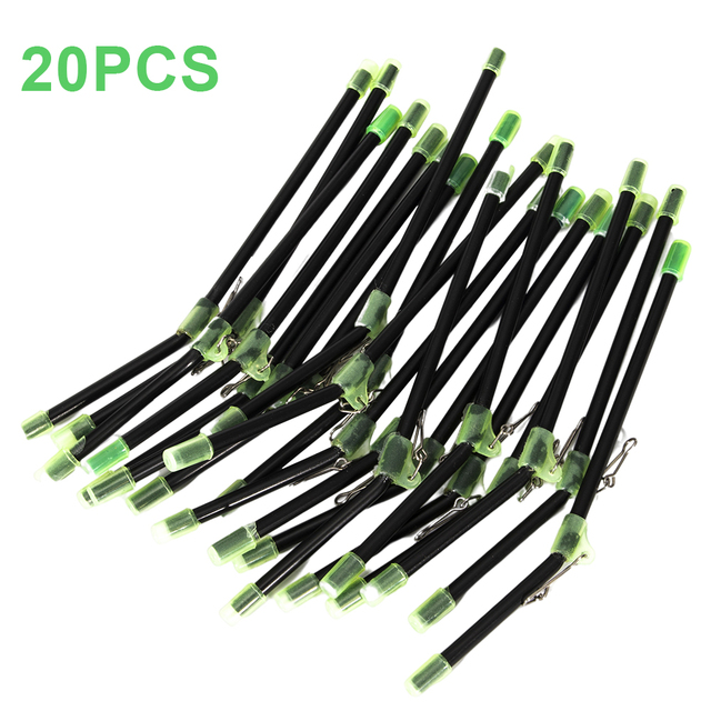 20Pcs Zee Vissen Anti-Tangle Boom Tube Balance Connector Anti Gieken Glow In Nacht Vissen Rig Gebogen Gieken visgerei: Black