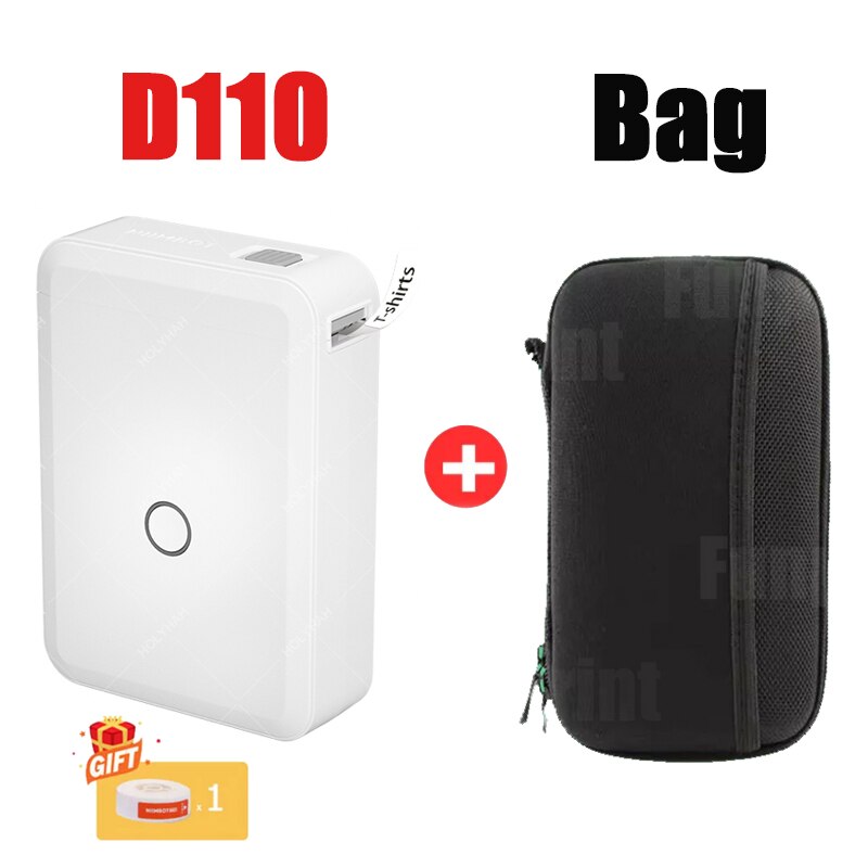 Niimbot D110 Mini Thermal Label Maker Wireless Bluetooth Label Printer Available for Phone Office Home DIY Price Date Sticker: D110 with Bag