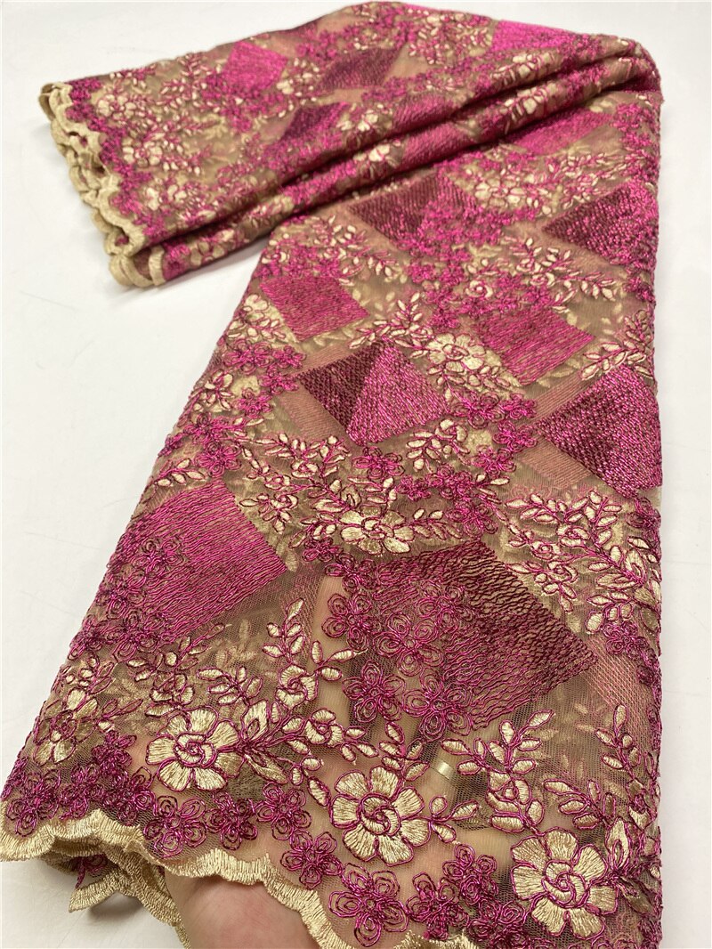 Royal Blue African Lace Fabric Lace Material Bridal French Nigerian Lace Fabrics For Wedding Sewing YA3677B-5