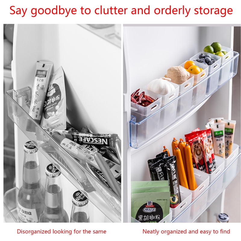 Refrigerator Side Door Classification Storage Box Kitchen Pantry Cabinet Food Container Organizer for Fruit Yogurt Snacks Home