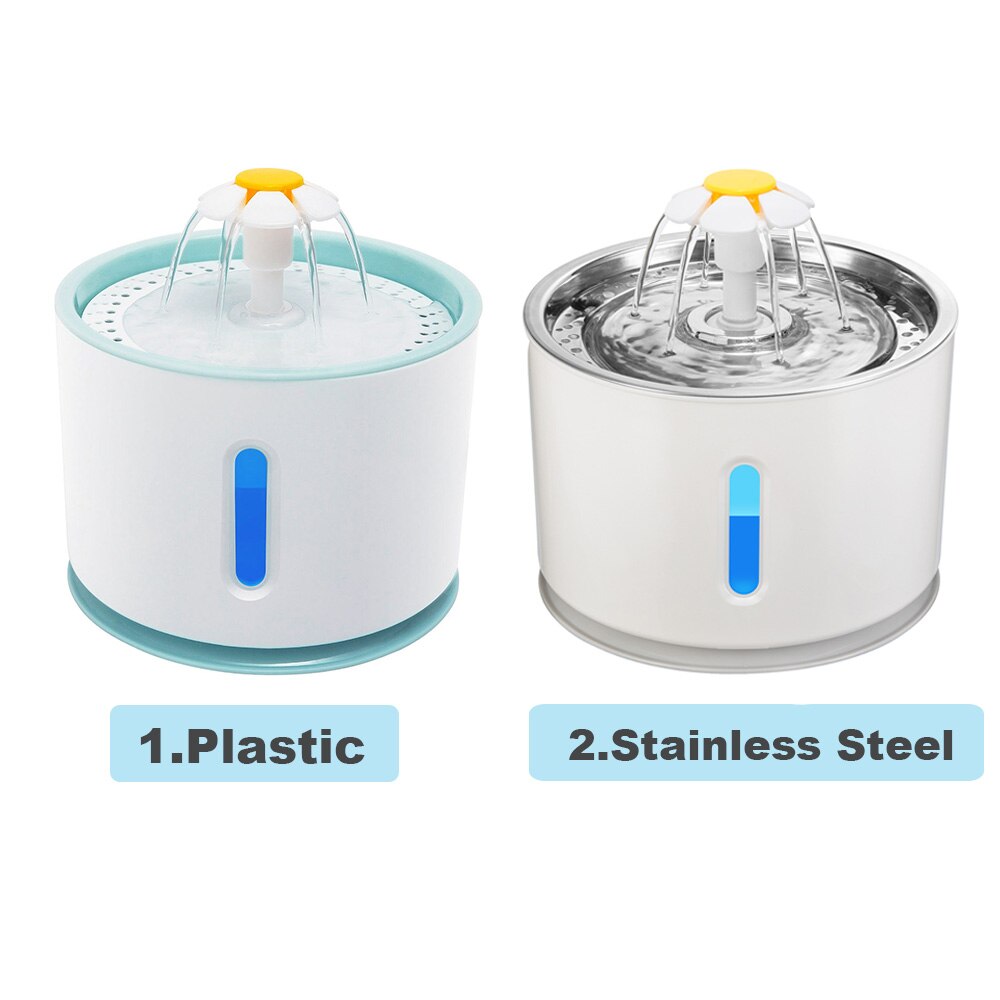 2.4L Kat Automatische Feeder Drinken Filter Automatische Kat Fontein Voor Huisdieren Water Dispenser Grote Lente Drinken Kom Met Led