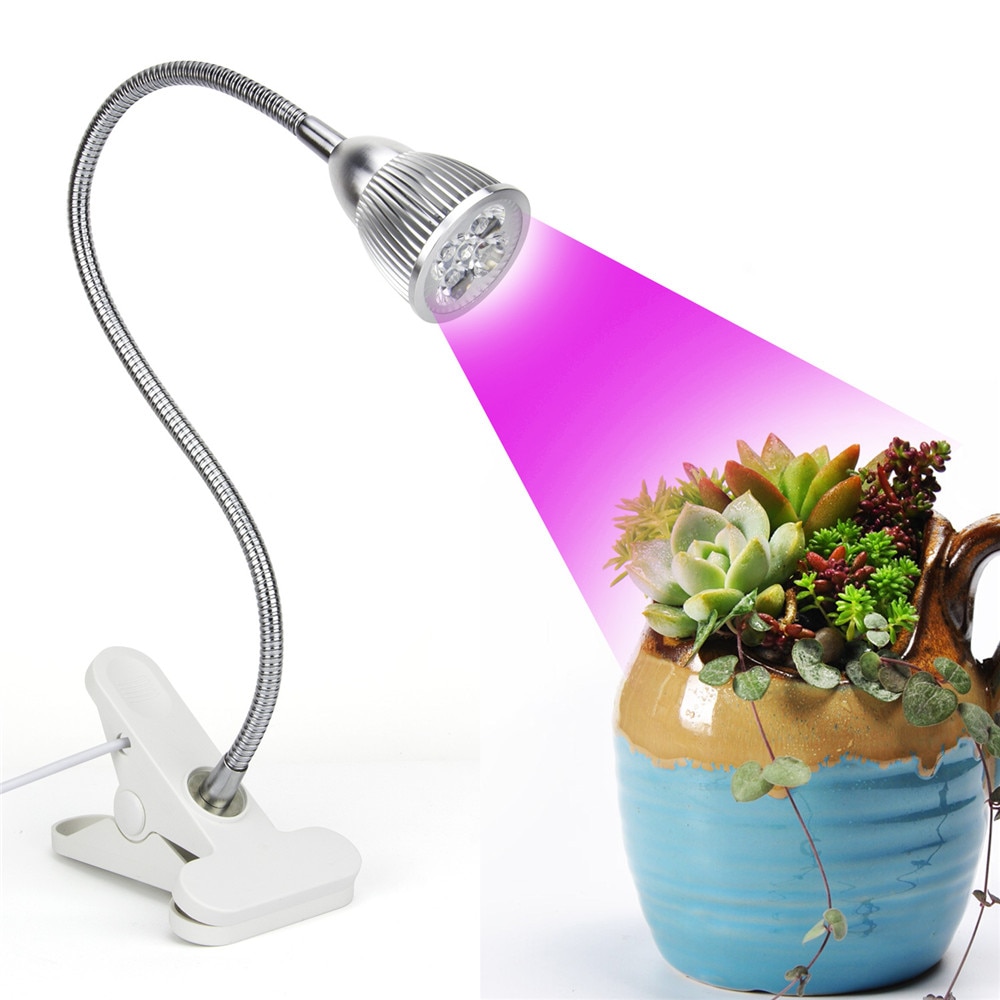 5w led klip skrivebord vokse lampe led voksende lys med 360 graders fleksibel svanehals til kontor hjem indendørs have drivhus plante