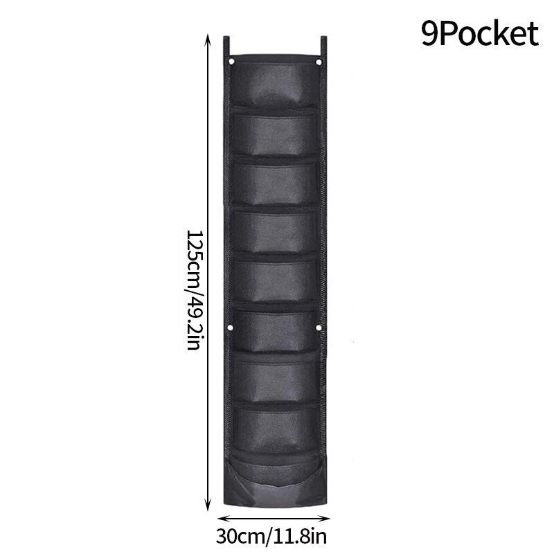Bolsa colgante Vertical para cultivo de jardín, maceta de flores, impermeable, montaje en pared, bolsa colgante para maceta, uso interior y exterior: 1pc 9Pocket 124x30CM