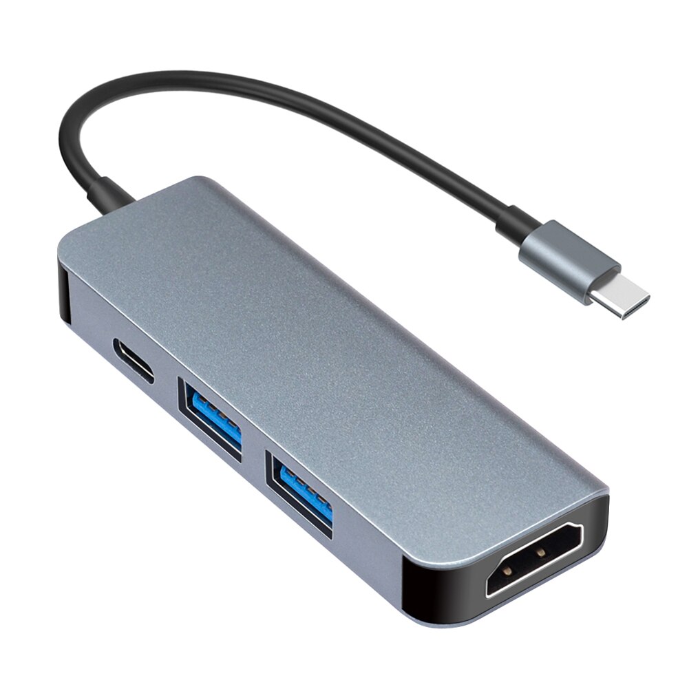 Uitbreiding Converter 4 In 1 Usb 3.1 Type-C Hub Converter Splitter Hdmi-Compatibel 2 USB3.0 Pd Opladen adapter