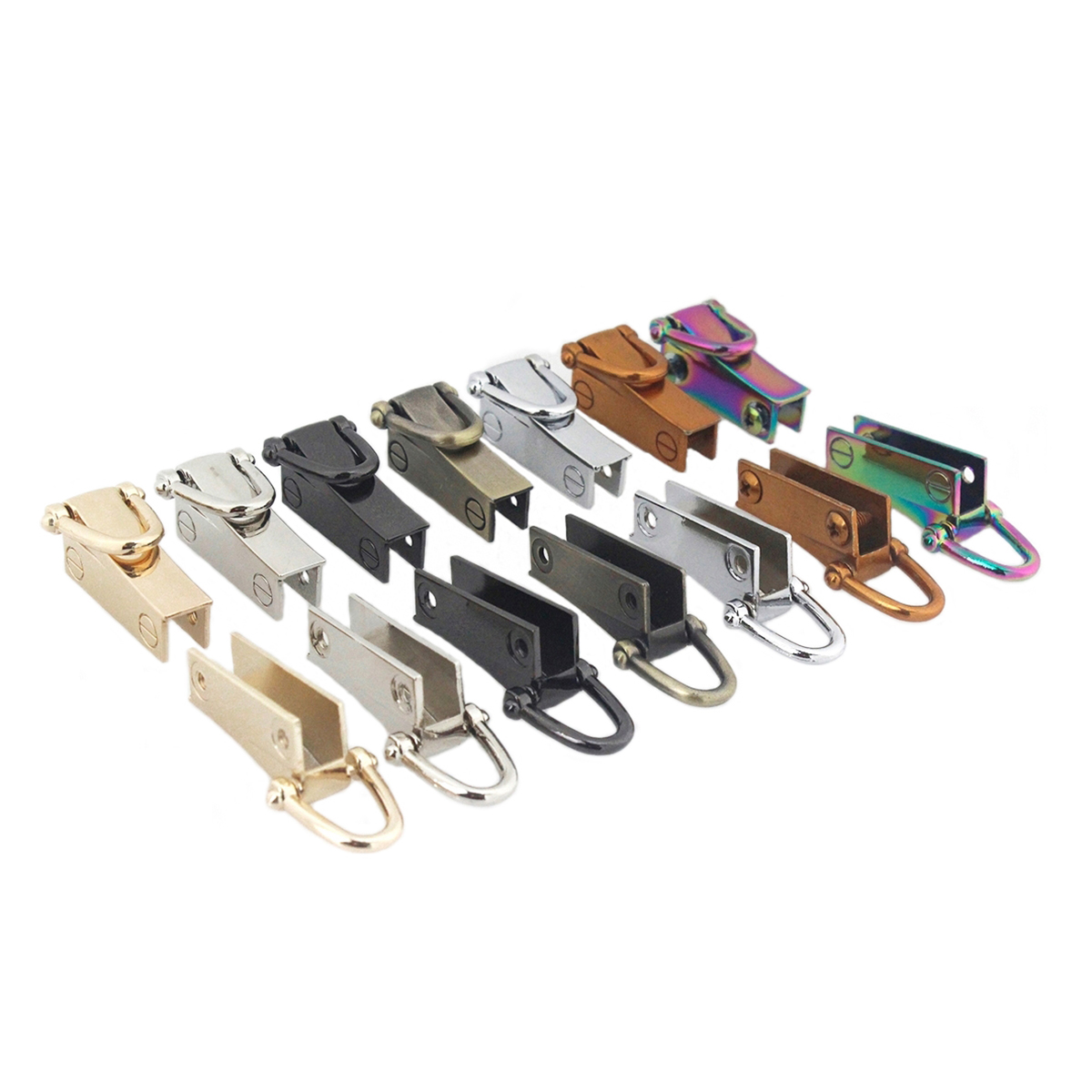 1 paio di morsetti per ganci per tasselli per ancoraggio laterale per borsa in metallo hardware per collegamento di ancoraggio per bordo laterale con anelli a D per tracolla per borsa