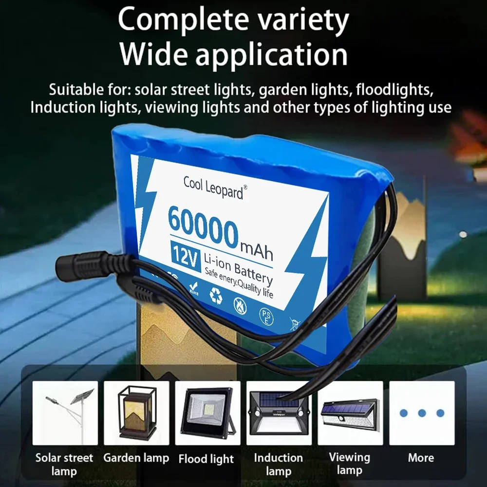 18650 12V Rechargeable Battery Portable 60000mAh 3S2P Lithium Ion Battery Pack For Electronic Types LED Lamp Light Backup Power