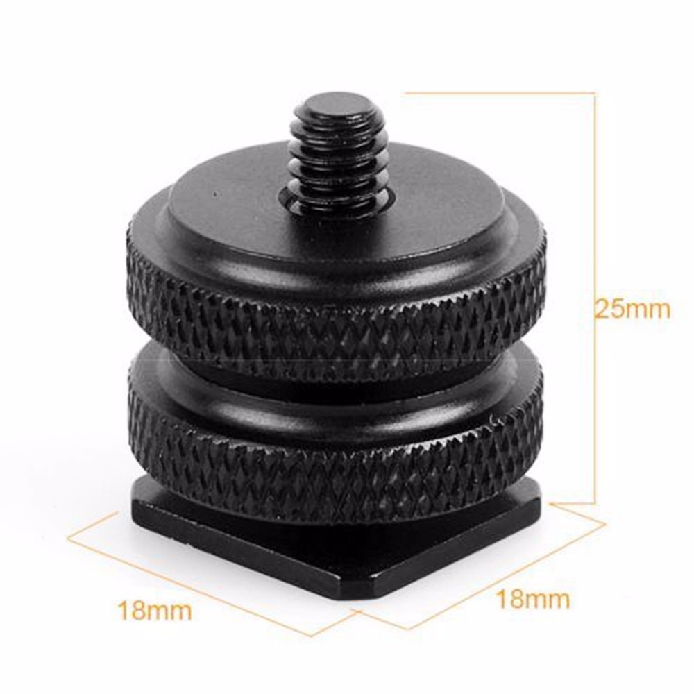 Professionele 1/4 "Dual Nuts Statiefring Schroef Flash Camera Shoe Adapter Statief & Accessoires VCZ49