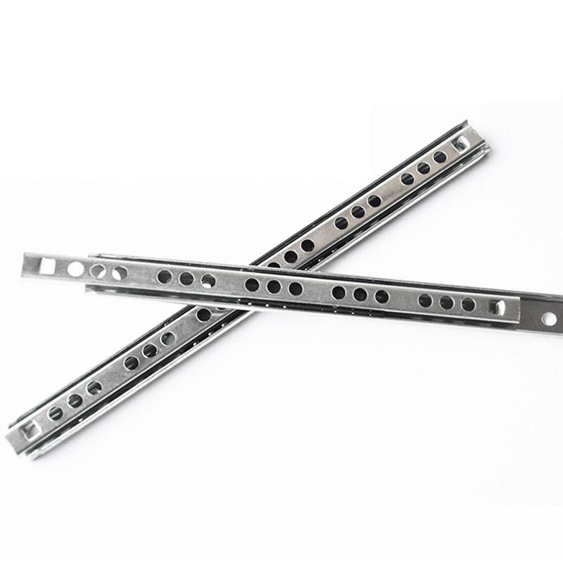 1 par skuffe stål kugleskinne glideskuffe glidekugle guide to sektioner 17mm brede stål fold møbler hardware beslag
