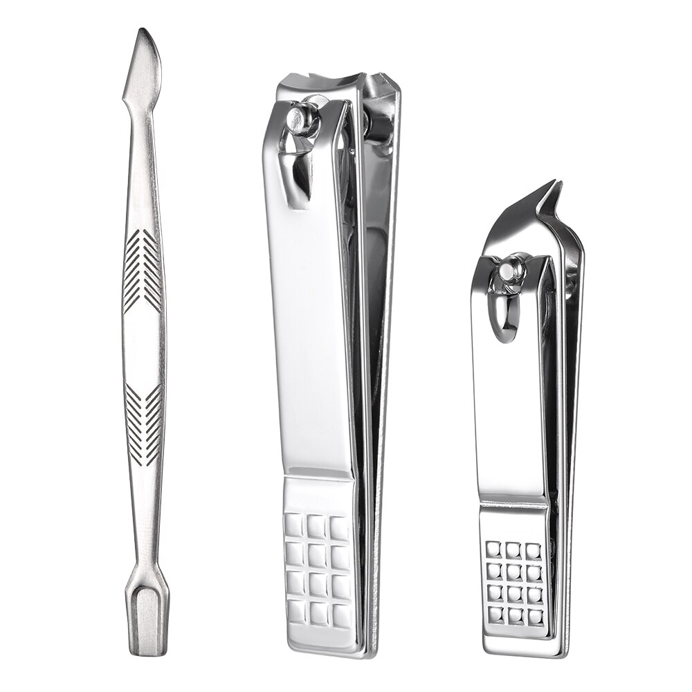 16 stk negleklipper manikyr pedikyrsett i rustfritt stål saks pinsett øreplukker ansikts hudorm nåler med pu poser